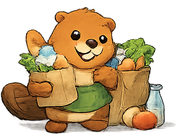 Drop carrying bags of fresh groceries home